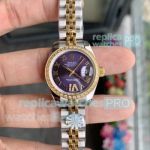 Swiss Copy Rolex Datejust Ladies Watch Purple Dial Two Tone 28mm